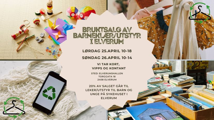 Jubileumsalg - Bruktsalg barneklær og utstyr, Elverumshallen Vår 2026