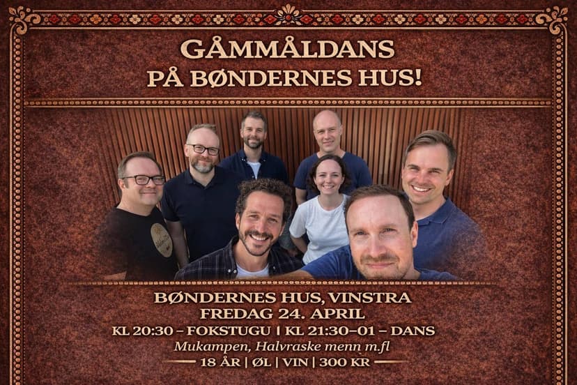 Gåmmåldans på Bøndernes Hus. Konsert og dans!