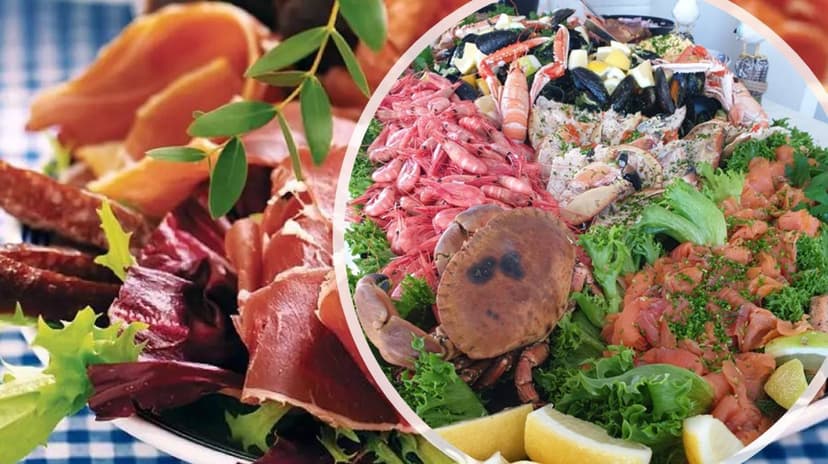 Sjø- og spekematbuffet med tilhørende viner - middag