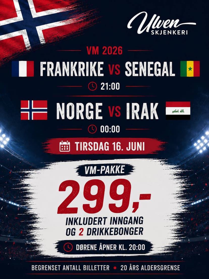 VM-kveld / Norge-Irak @ Ulven Skjenkeri
