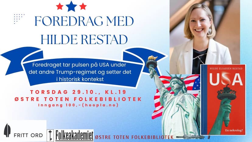Foredrag med førsteamanuensis og forfatter Hilde Eliassen Restad