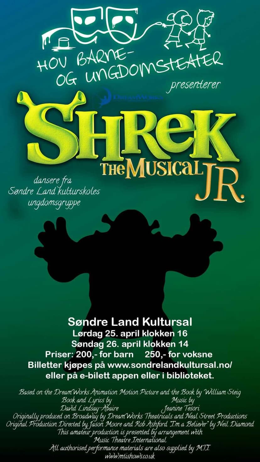 Hov barne- og ungdomsteater - Shrek The Musical Jr.