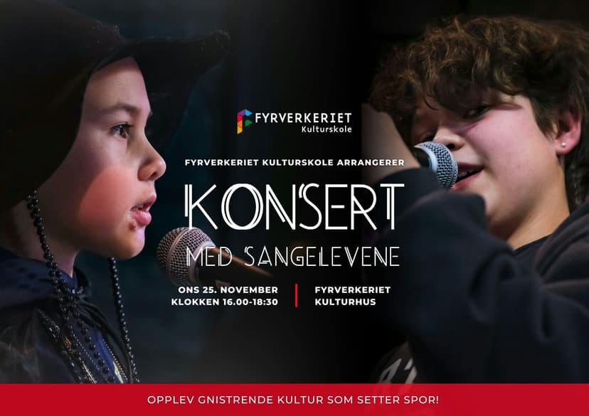 Konsert med sangelevene på Fyrverkeriet kulturskole