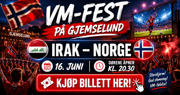 VM-FEST PÅ GJEMSELUND: IRAK - NORGE