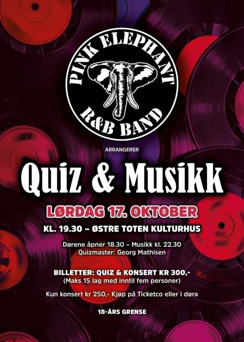 Quiz & Musikk med Pink Elephant